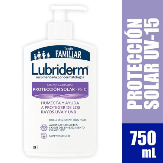 LUBRIDERM LOC.UV 15 CON VALVULA 750 ML LOCIONES