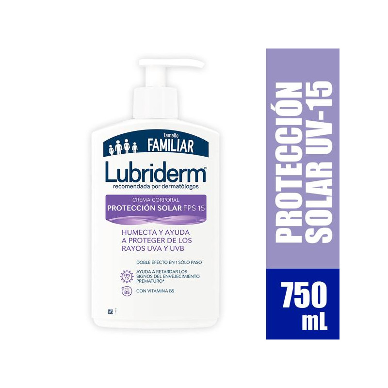 LUBRIDERM LOC.UV 15 CON VALVULA 750 ML LOCIONES