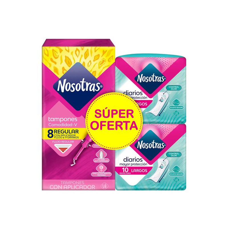 TAMPON NOSOTRAS.AP.REG.8UN 2PRO.LAR.S.OF 
