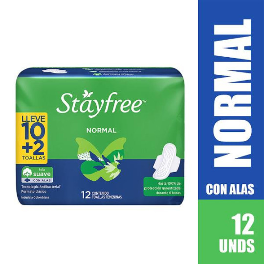 TOA.STAYFREE ESP.ALAS PACK 12 UDS 