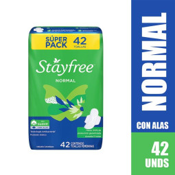 TOA.STAYFREE ESP.ALAS DISP.42 UDS TOALLAS
