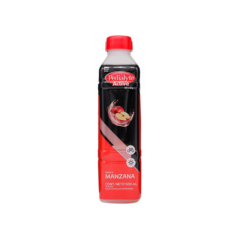 PEDIALYTE CON ZINC 30 MANZANA 500 ML SODIO-POTACIO-CALCIO-MAGNESIO.