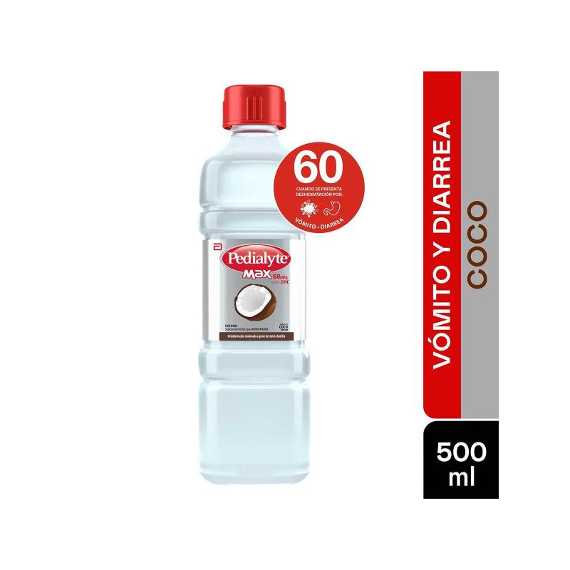 PEDIALYTE MAX CON ZINC 60 COCO 500 ML