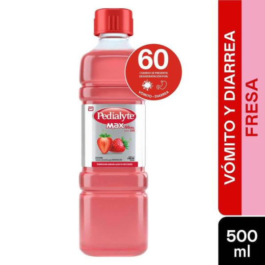 PEDIALYTE MAX CON ZINC 60 FRESA 500 ML 