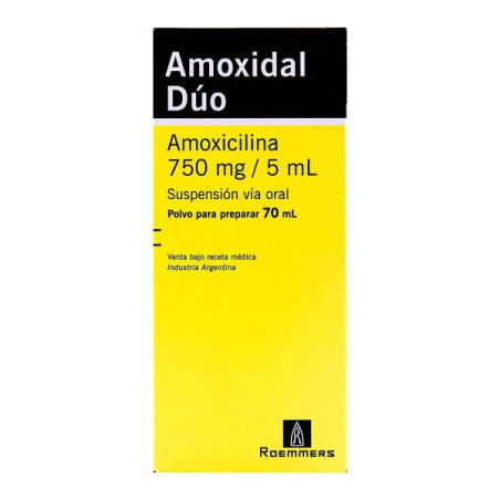 AMOXIDAL DUO 750 MG SUSPENSION 70 ML AMOXICILINA