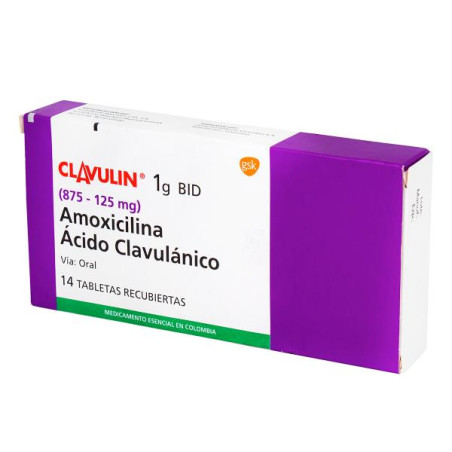 CLAVULIN 1 GR 14 TABLETAS (DA)(A) AMOXICILINA ACIDO CLAVULANICO