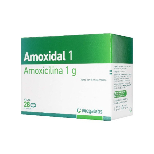 AMOXIDAL 1 GRAMO 28 TABS AMOXICILINA