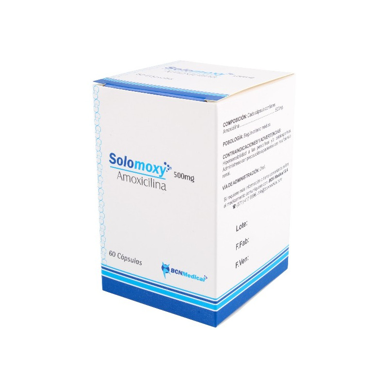 SOLOMOXY 500 MG 60 CAPSULAS AMOXICILINA