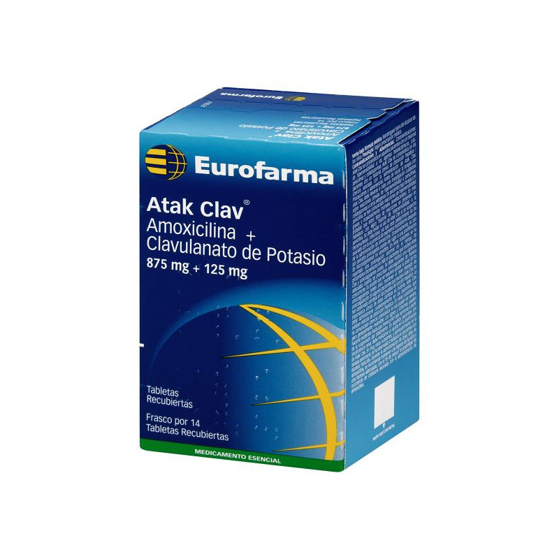 ATAK CLAV 875 MG 14 TABLETAS AMOXICILINA ACIDO CLAVULANICO