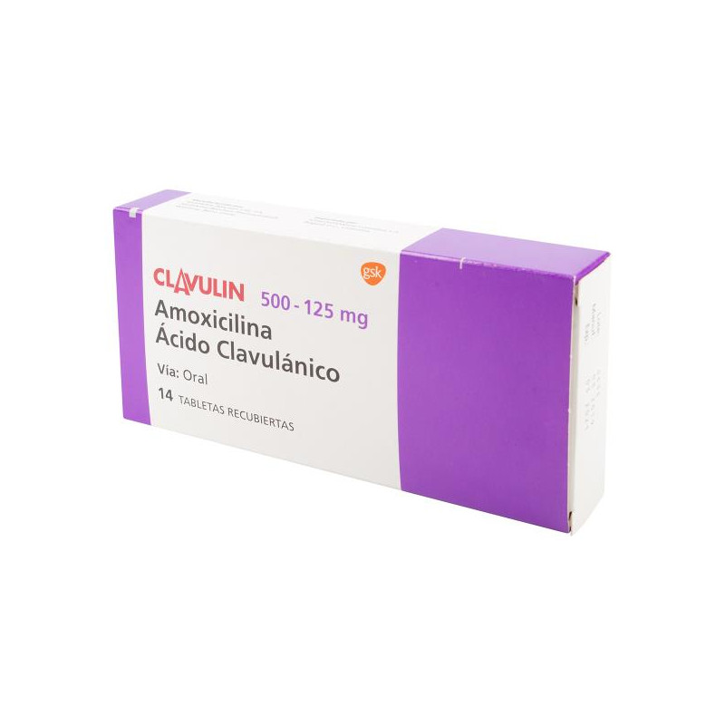 CLAVULIN 500 MG 14 TABLETAS (DA) AMOXICILINA ACIDO CLAVULANICO CLAVULIN 500 MG 14 TABLETAS (DA) AMOXICILINA ACIDO CLAVULANICO