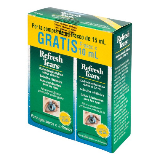 REFRESH TEARS GOTAS LUBR.15 ML 10 ML CARBOXIMETILCELULOSA 