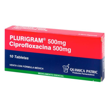 PLURIGRAM 10 TABLETAS CIPROFLOXACINA 