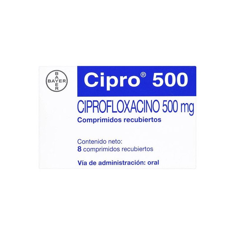 CIPRO 500 MG 8 TABLETAS (A)(DA) CIPROFLOXACINA CIPRO 500 MG 8 TABLETAS (A)(DA) CIPROFLOXACINA