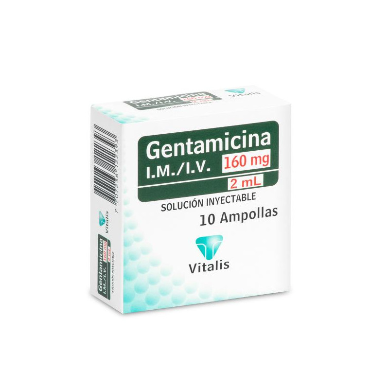 GENTAMICINA 160 MG/2 ML 10 AMPOLLAS VT GENTAMICINA GENTAMICINA 160 MG/2 ML 10 AMPOLLAS VT GENTAMICINA
