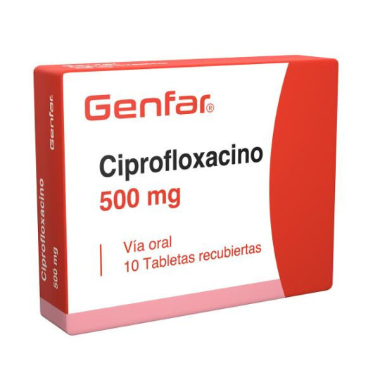 CIPROFLOXACINO 500 MG 10 TABLETAS GF CIPROFLOXACINA
