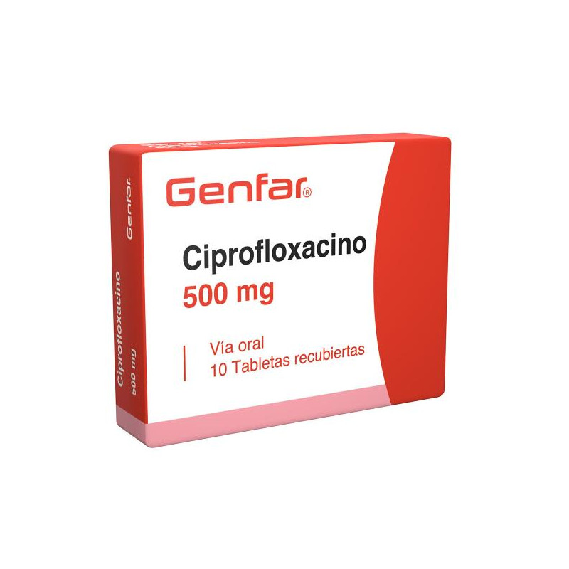 CIPROFLOXACINO 500 MG 10 TABLETAS GF CIPROFLOXACINA