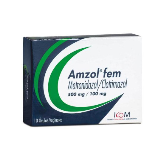 AMZOL FEM OVULOS 500/100 MGS X 10 UND (PUMCV) (METRONIDAZOL