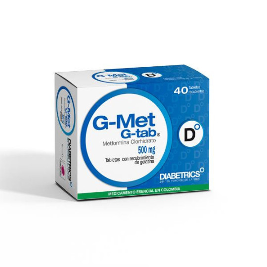 G-MET TABS 500 MG 40 TABLETAS METFORMINA