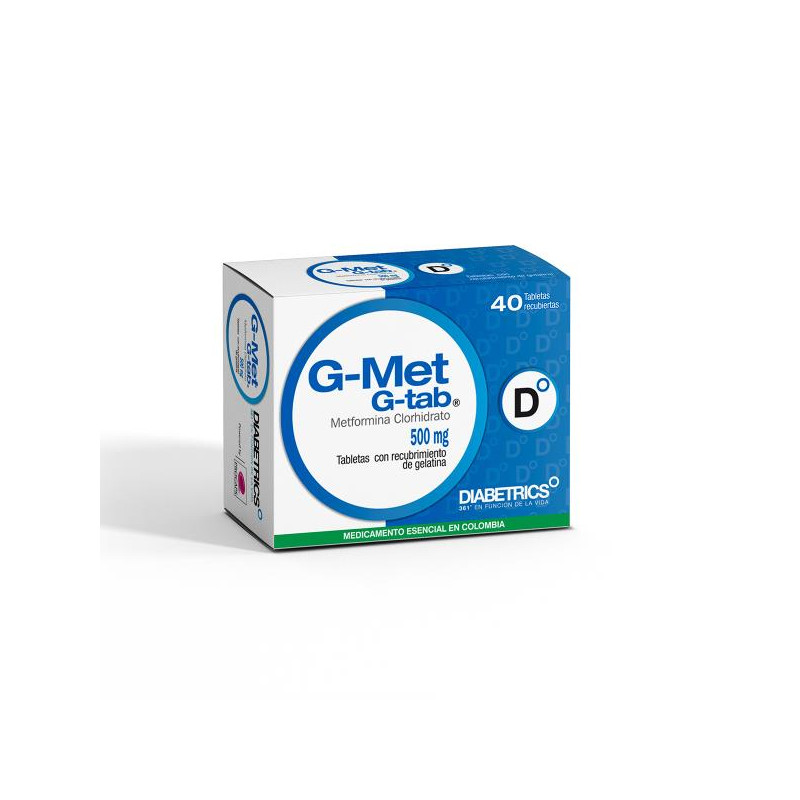 G-MET TABS 500 MG 40 TABLETAS METFORMINA