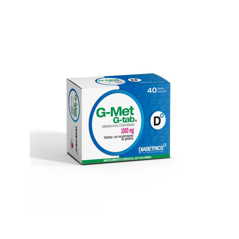 G-MET TABS 1000 MG 40 TABLETAS METFORMINA