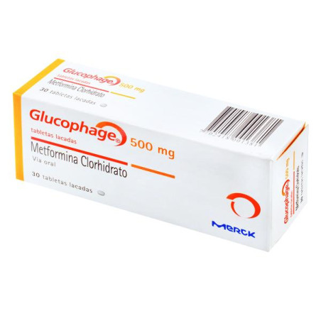 GLUCOPHAGE 500 MG 30 TABLETAS (DA) METFORMINA