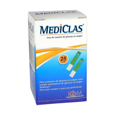 TIRAS REACTIVAS GLUCOM.MEDICLAS 25UDS (PUMCV)