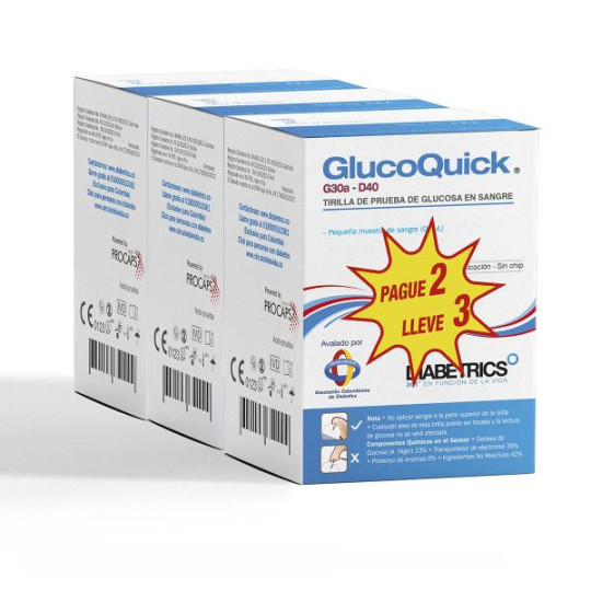 TIRAS REAC.GLUCOQUICK 50 PG 2 LLEVE 3(A) GLUCOMETRIA 