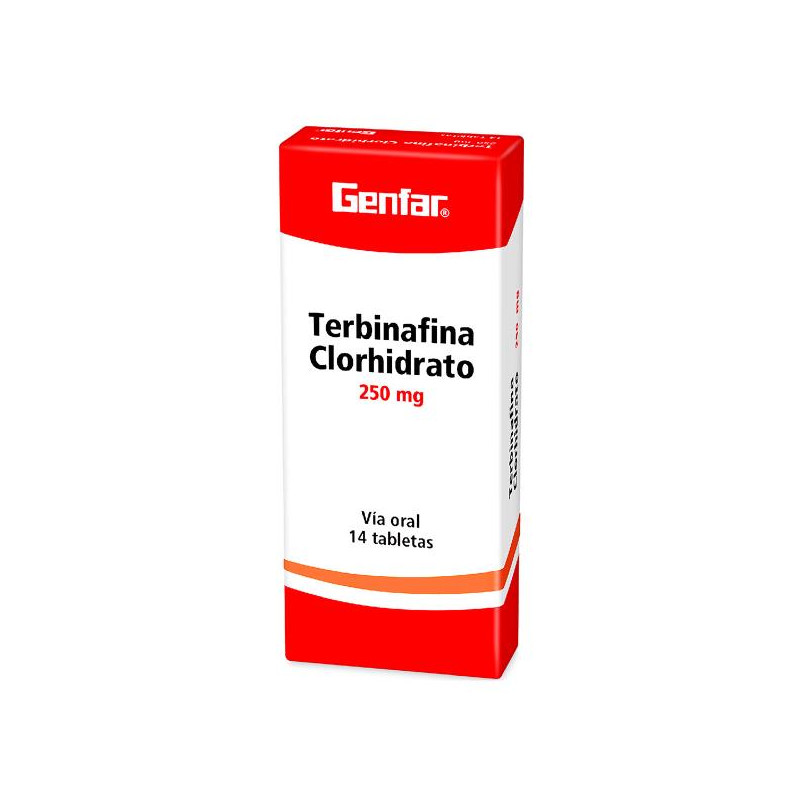 TERBINAFINA 250 MG 14 TABLETAS GF TERBINAFINA TERBINAFINA 250 MG 14 TABLETAS GF TERBINAFINA