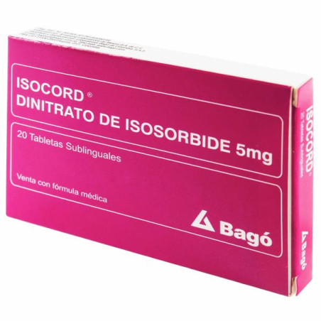 ISOCORD SUBLING 5 MG 20 TABLETAS ISOSORBIDE
