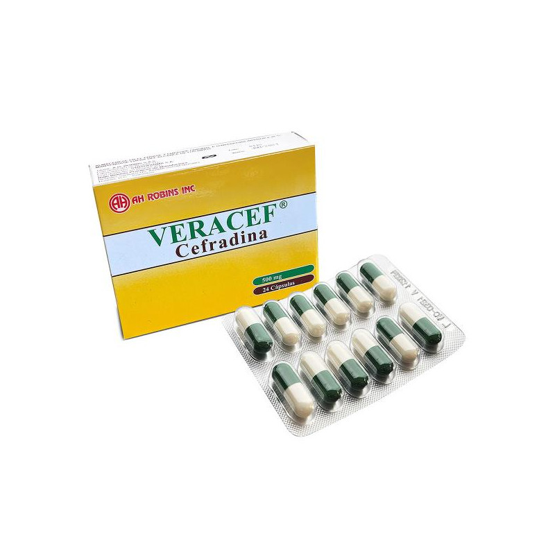 VERACEF 500 MG 24 CAPSULAS CEFRADINA