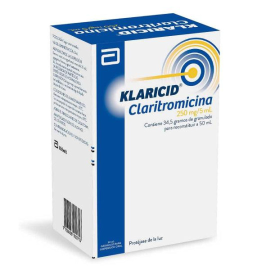 KLARICID 250 MG SUSPENSION 50 ML (DA)(A) CLARITROMICINA KLARICID 250 MG SUSPENSION 50 ML (DA)(A) CLARITROMICINA