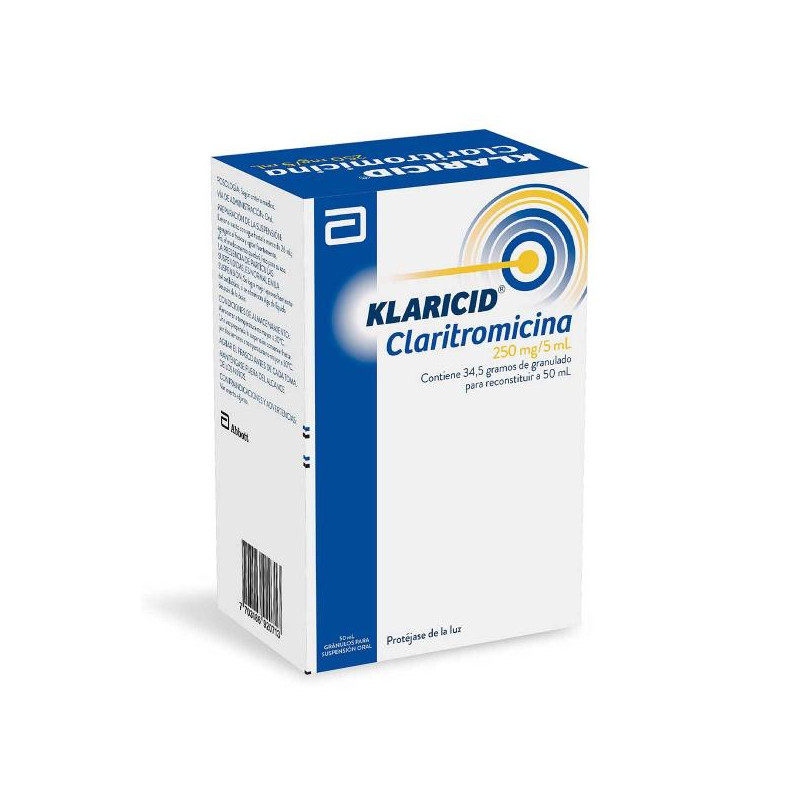 KLARICID 250 MG SUSPENSION 50 ML (DA)(A) CLARITROMICINA KLARICID 250 MG SUSPENSION 50 ML (DA)(A) CLARITROMICINA