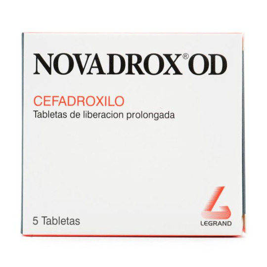 NOVADROX OD 5 TABLETAS (DA)(A) CEFADROXILO NOVADROX OD 5 TABLETAS (DA)(A) CEFADROXILO