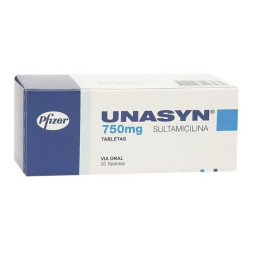 UNASYN 750 MG 20 TABLETAS (A)(DA) SULTAMICILINA