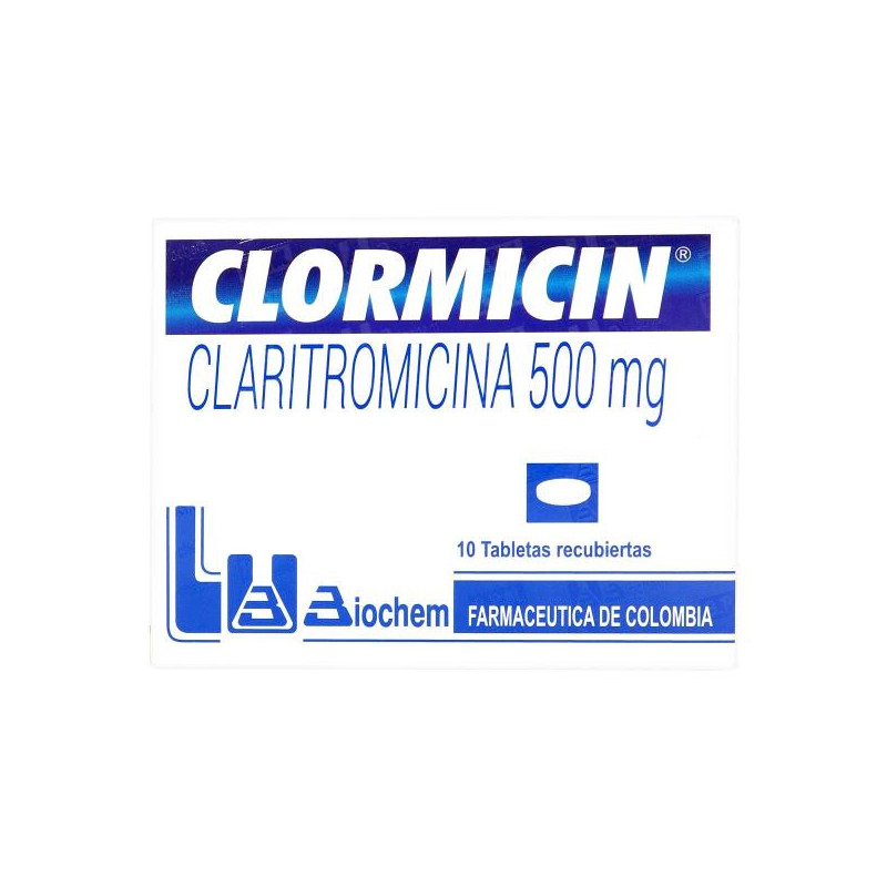CLORMICIN 500 MG 10 TABLETAS CLARITROMICINA CLORMICIN 500 MG 10 TABLETAS CLARITROMICINA