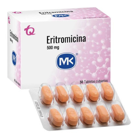ERITROMICINA 500 MG 50 TABLETAS MK ERITROMICINA