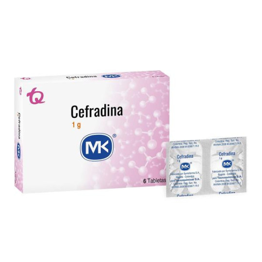CEFRADINA 1 GR 6 TABLETAS MK CEFRADINA