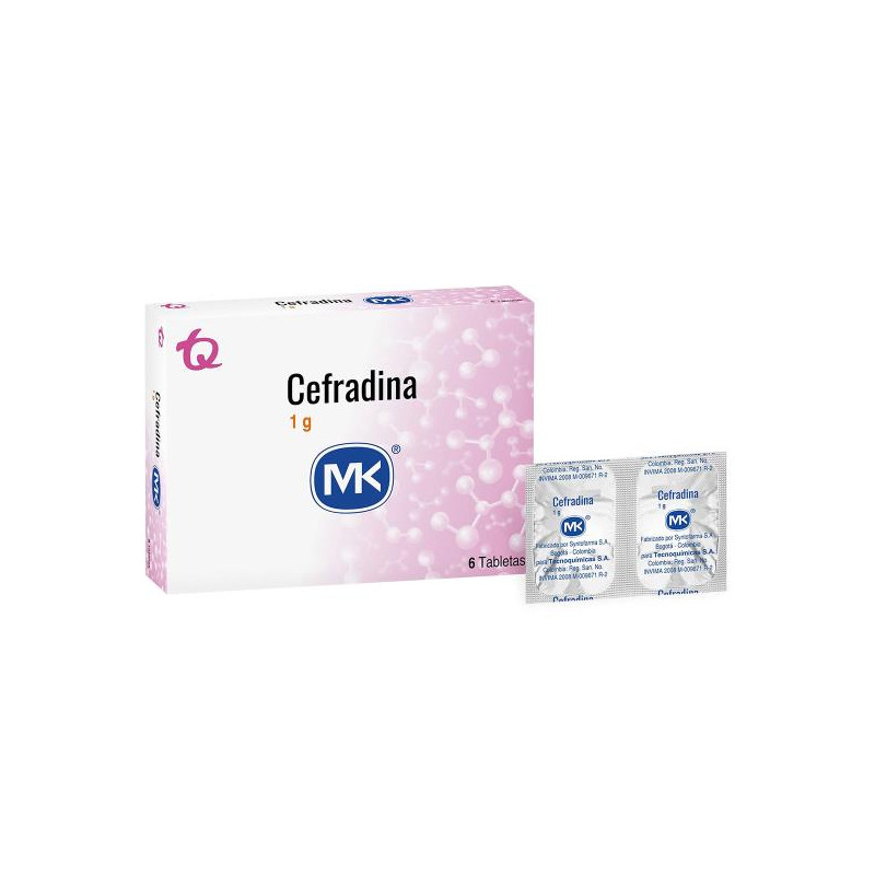CEFRADINA 1 GR 6 TABLETAS MK CEFRADINA