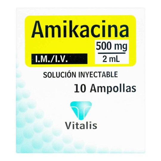 AMIKACINA 500 MG/2 ML 10 AMPOLLAS VT AMIKACINA