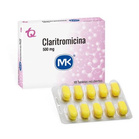 CLARITROMICINA 500 MG 10 TABLETAS MK CLARITROMICINA