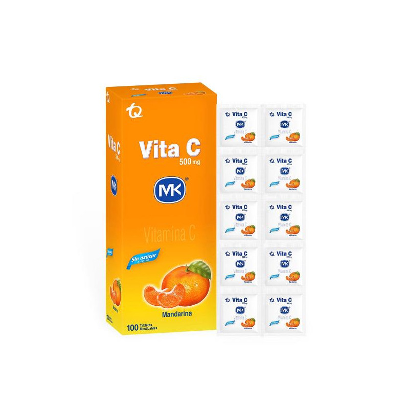 VITA C 500 MG MANDARINA 100 TBS MK 