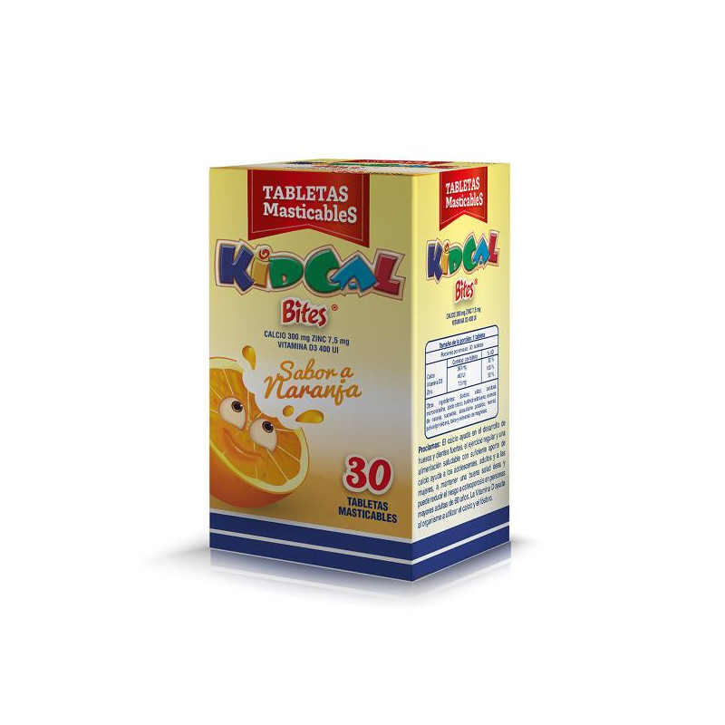 KIDCAL BITES NARANJA 30 TABLETAS SUPLEMENTO DE CALCIO