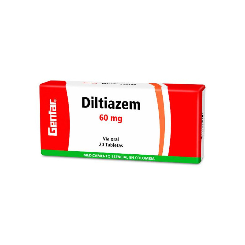 DILTIAZEM 60 MG 20 TABLETAS GF DILTIAZEM
