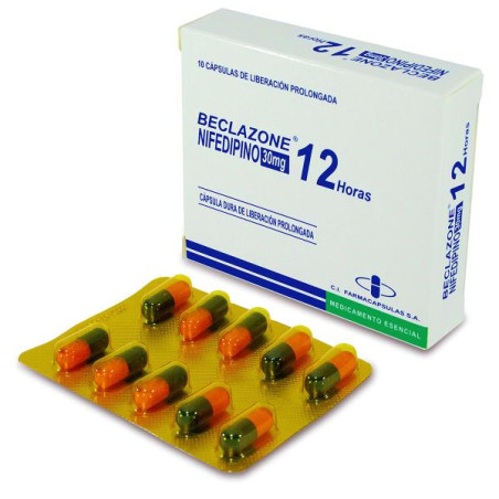 BECLAZONE 30 MG 10 CAPSULAS (PUMCV) NIFEDIPINA