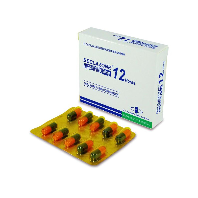 BECLAZONE 30 MG 10 CAPSULAS (PUMCV) NIFEDIPINA