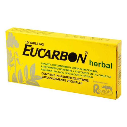EUCARBON HERBAL 10 TABLETAS HOJAS DE SEN 