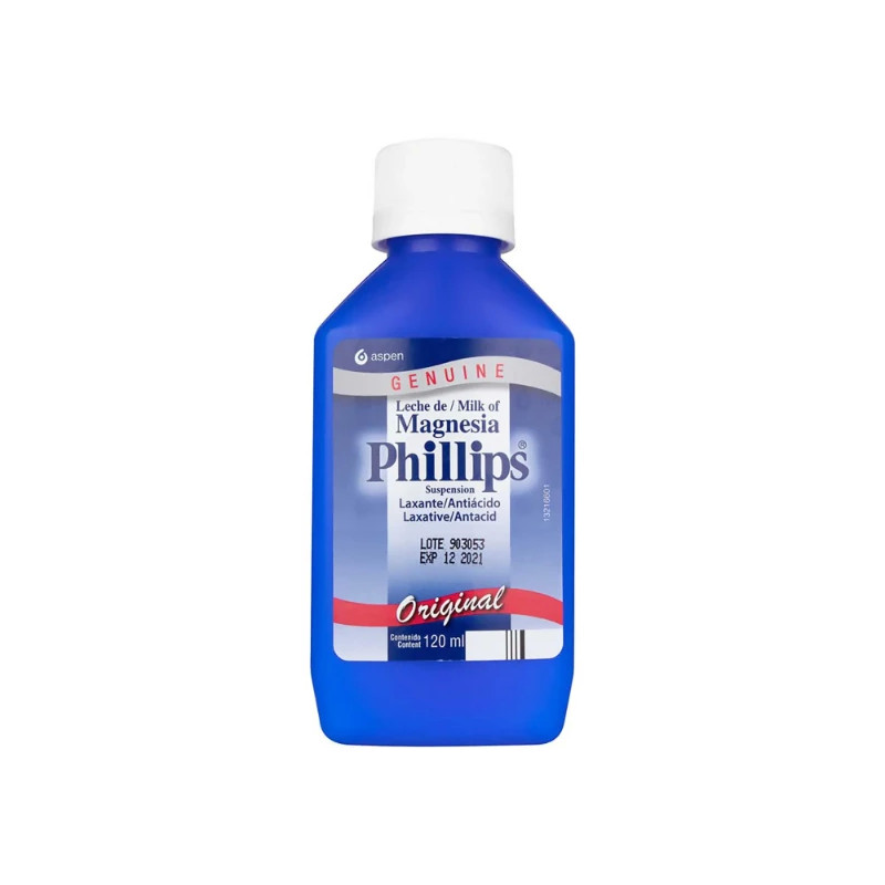 LECHE DE MAGNESIA PHILLIPS 120 ML HIDROXIDO DE MAGNESIO LECHE DE MAGNESIA PHILLIPS 120 ML HIDROXIDO DE MAGNESIO