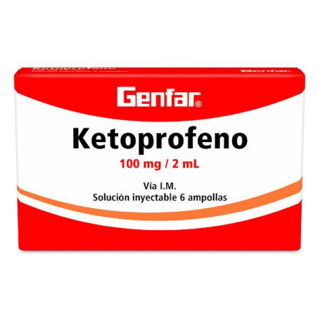 KETOPROFENO 100 MG 6 AMPOLLAS GF KETOPROFENO