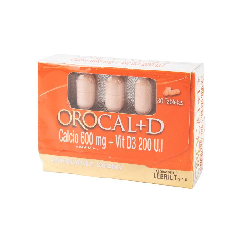 OROCAL D 30 TABLETAS MASTICABLES LP CARBONATO DE CALCIO