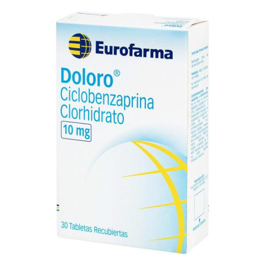 DOLORO 10 MG 30 TABLETAS CICLOBENZAPRINA